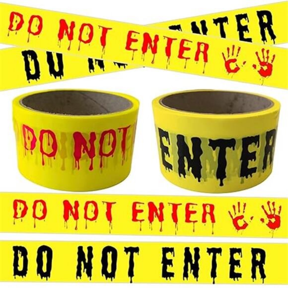 2Pcs Halloween Decorations Caution Tape - 2 inch x 164 feet Do Not Enter - Picture 7 of 7
